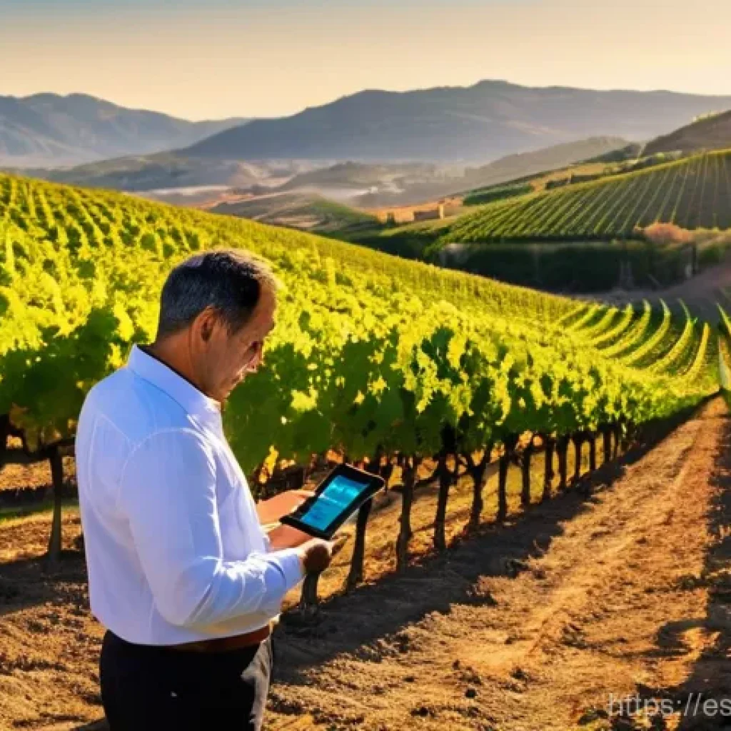 센서 네트워크의 데이터 수집 주기 결정하기 - **Prompt 1: Smart Viticulture in La Rioja**
"A breathtaking panoramic view of a sun-drenched vin...