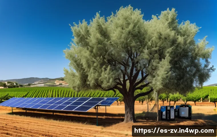 무선 센서 네트워크에서의 데이터 수집 방식 - A detailed and realistic illustration of a wireless sensor network deployed in a rural agricultural ...