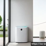 Home 21 스마트 에너지 관리와 센서 네트워크 활용 - A modern Spanish home interior showcasing smart energy management technology: visible smart sensors ...